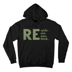 Recycle Reuse Renew Rethink Crisis Environmental Activism Tall Hoodie