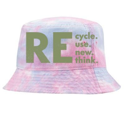 Recycle Reuse Renew Rethink Crisis Environmental Activism Tie-Dyed Bucket Hat