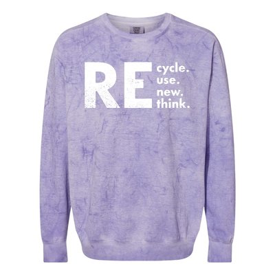 Recycle Reuse Renew Rethink Crisis Environmental Activism Colorblast Crewneck Sweatshirt