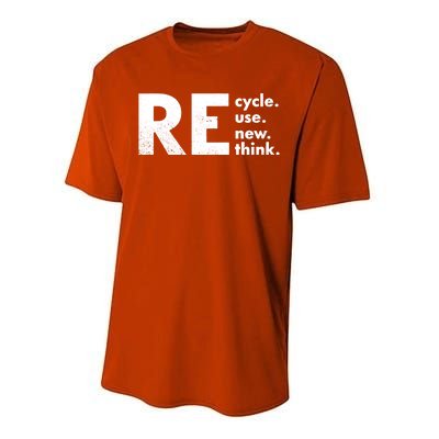 Recycle Reuse Renew Rethink Crisis Environmental Activism Performance Sprint T-Shirt