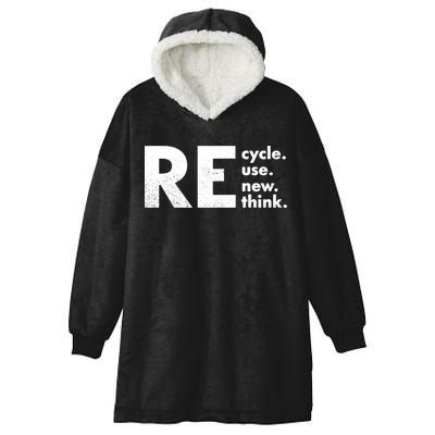 Recycle Reuse Renew Rethink Crisis Environmental Activism Hooded Wearable Blanket