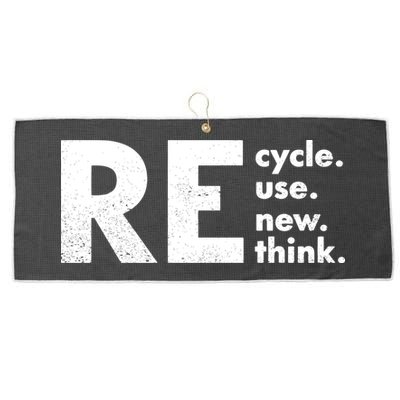 Recycle Reuse Renew Rethink Crisis Environmental Activism Large Microfiber Waffle Golf Towel