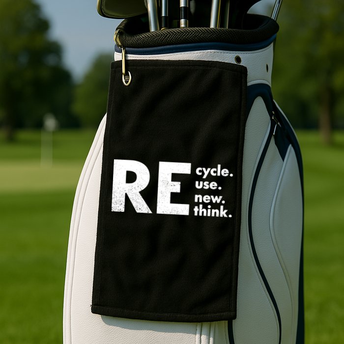 Recycle Reuse Renew Rethink Crisis Environmental Activism Golf Towel