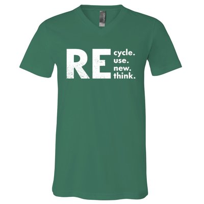 Recycle Reuse Renew Rethink Crisis Environmental Activism V-Neck T-Shirt