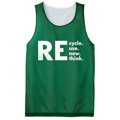 Recycle Reuse Renew Rethink Crisis Environmental Activism Mesh Reversible Basketball Jersey Tank