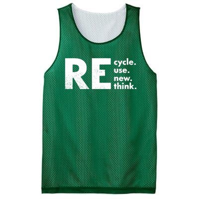 Recycle Reuse Renew Rethink Crisis Environmental Activism Mesh Reversible Basketball Jersey Tank