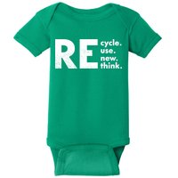 Recycle Reuse Renew Rethink Crisis Environmental Activism Baby Bodysuit
