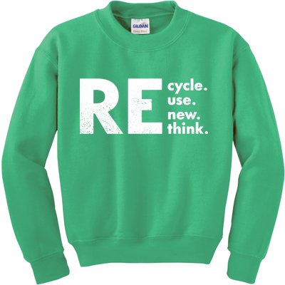 Recycle Reuse Renew Rethink Crisis Environmental Activism Kids Sweatshirt