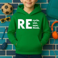 Recycle Reuse Renew Rethink Crisis Environmental Activism Kids Hoodie
