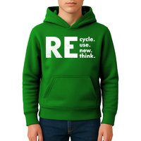 Recycle Reuse Renew Rethink Crisis Environmental Activism Kids Hoodie
