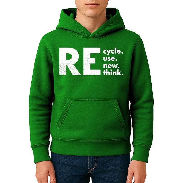 Recycle Reuse Renew Rethink Crisis Environmental Activism Kids Hoodie