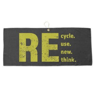 Recycle Reuse Renew Rethink Trending Earth Day Environmental Activism Large Microfiber Waffle Golf Towel