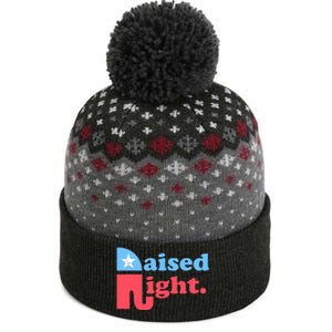 Raised Right Republican Elephant Retro Style Distressed Gift The Baniff Cuffed Pom Beanie