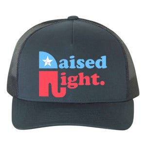 Raised Right Republican Elephant Retro Style Distressed Gift Yupoong Adult 5-Panel Trucker Hat