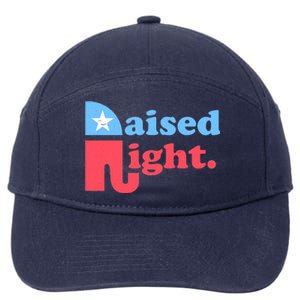 Raised Right Republican Elephant Retro Style Distressed Gift 7-Panel Snapback Hat