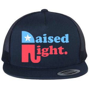 Raised Right Republican Elephant Retro Style Distressed Gift Flat Bill Trucker Hat