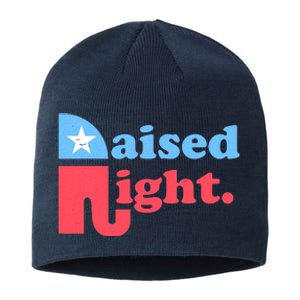 Raised Right Republican Elephant Retro Style Distressed Gift Sustainable Beanie