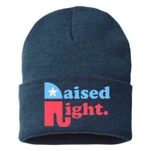 Raised Right Republican Elephant Retro Style Distressed Gift Sustainable Knit Beanie