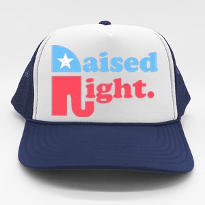 Raised Right Republican Elephant Retro Style Distressed Gift Trucker Hat