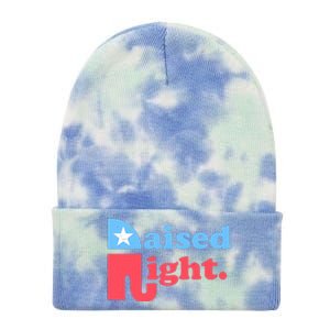 Raised Right Republican Elephant Retro Style Distressed Gift Tie Dye 12in Knit Beanie