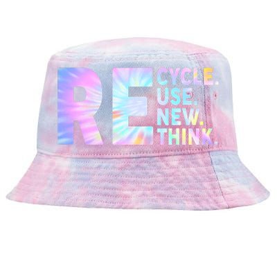 Recycle Reuse Renew Rethink Earth Day Environmental Activism Tie-Dyed Bucket Hat