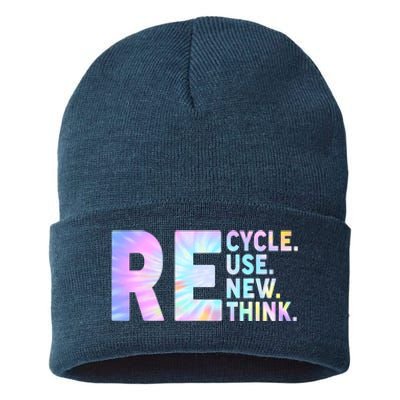 Recycle Reuse Renew Rethink Earth Day Environmental Activism Sustainable Knit Beanie