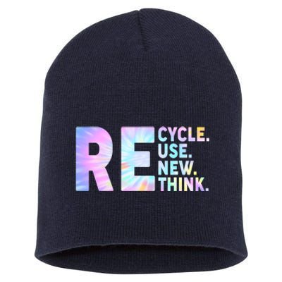 Recycle Reuse Renew Rethink Earth Day Environmental Activism Short Acrylic Beanie