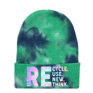 Recycle Reuse Renew Rethink Earth Day Environmental Activism Tie Dye 12in Knit Beanie