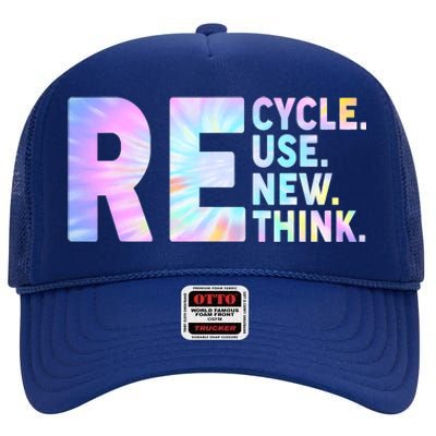 Recycle Reuse Renew Rethink Earth Day Environmental Activism High Crown Mesh Back Trucker Hat