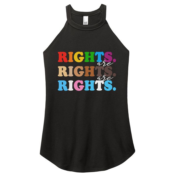 Rights Rights Rights Hu Rights Lgbtq Pride Blm Gift Women's Perfect Tri Rocker Tank