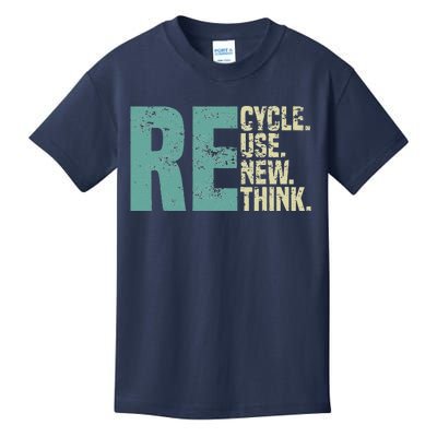 Recycle Reuse Renew Rethink, Re Use Earth Day Environmental Kids T-Shirt