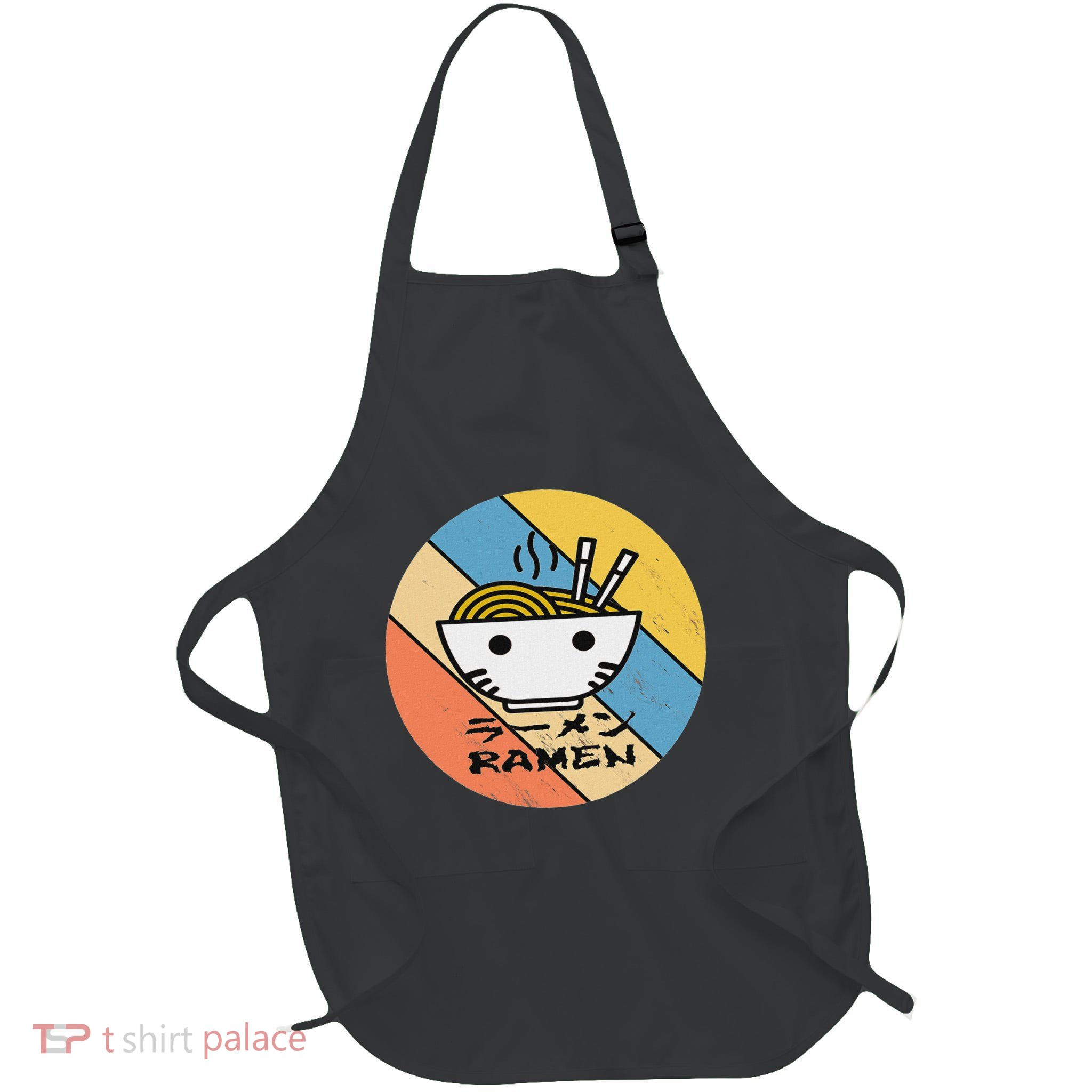 Retro Ramen Ramen Noodle Soup Full-Length Apron With Pockets