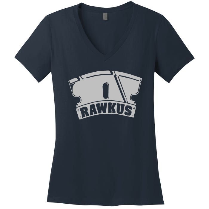 RAWKUS RECORDS Women's V-Neck T-Shirt