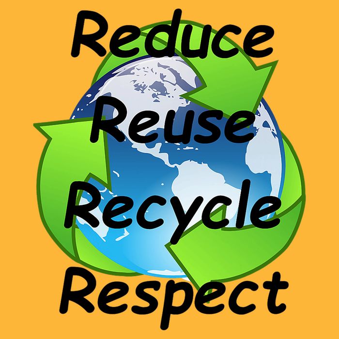 Reduce Reuse Recycle And Respect Earth Day Pom Pom 12in Knit Beanie