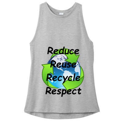 Reduce Reuse Recycle And Respect Earth Day Ladies PosiCharge Tri-Blend Wicking Tank