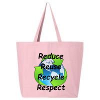 Reduce Reuse Recycle And Respect Earth Day 25L Jumbo Tote