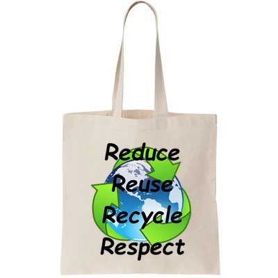 Reduce Reuse Recycle And Respect Earth Day Bag