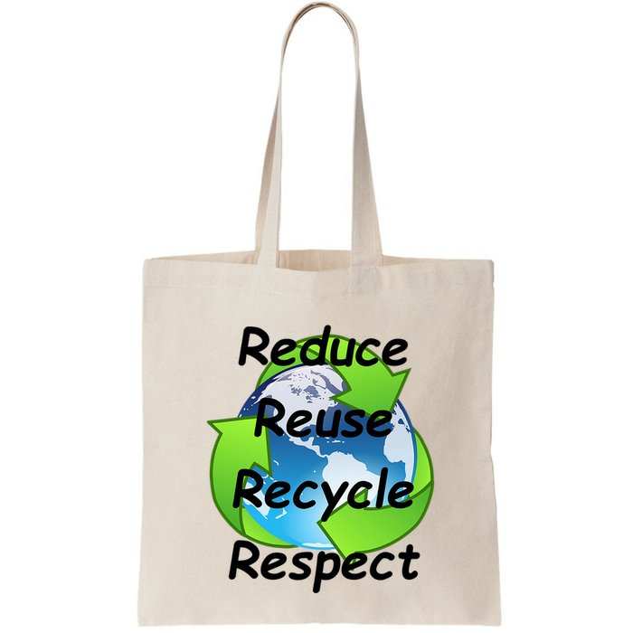 Reduce Reuse Recycle And Respect Earth Day Bag