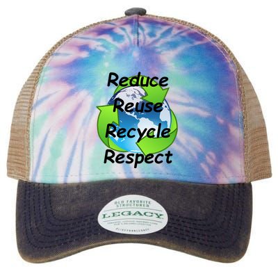 Reduce Reuse Recycle And Respect Earth Day Legacy Tie Dye Trucker Hat