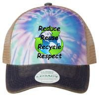 Reduce Reuse Recycle And Respect Earth Day Legacy Tie Dye Trucker Hat
