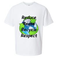 Reduce Reuse Recycle And Respect Earth Day Sueded Cloud Jersey T-Shirt