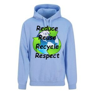 Reduce Reuse Recycle And Respect Earth Day Unisex Surf Hoodie