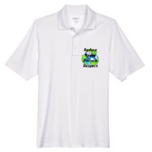 Reduce Reuse Recycle And Respect Earth Day Men's Origin Performance Pique Polo