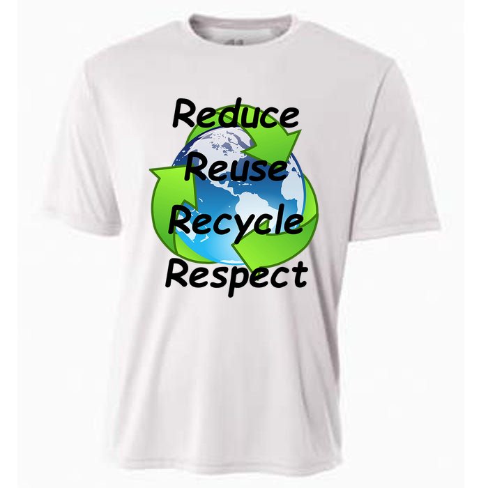 Reduce Reuse Recycle And Respect Earth Day Cooling Performance Crew T-Shirt