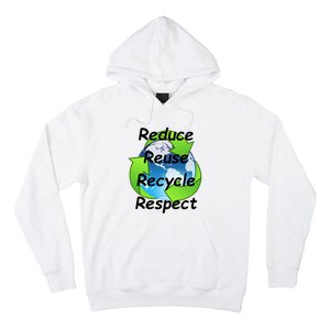 Reduce Reuse Recycle And Respect Earth Day Hoodie