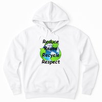 Reduce Reuse Recycle And Respect Earth Day Hoodie