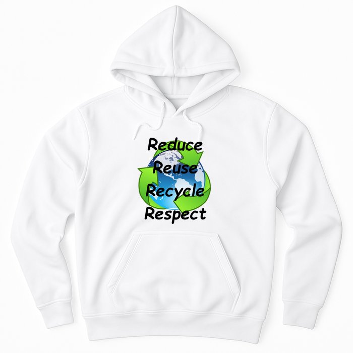 Reduce Reuse Recycle And Respect Earth Day Hoodie