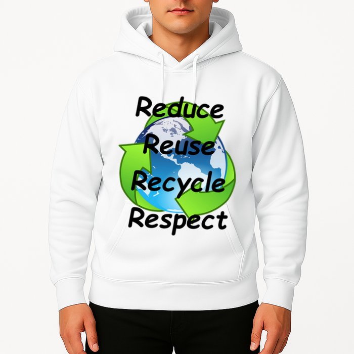 Reduce Reuse Recycle And Respect Earth Day Hoodie