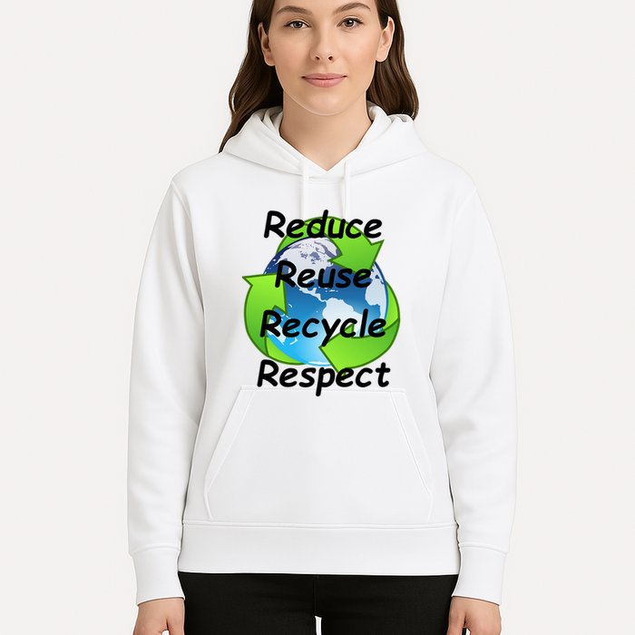 Reduce Reuse Recycle And Respect Earth Day Hoodie