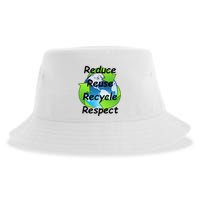 Reduce Reuse Recycle And Respect Earth Day Sustainable Bucket Hat